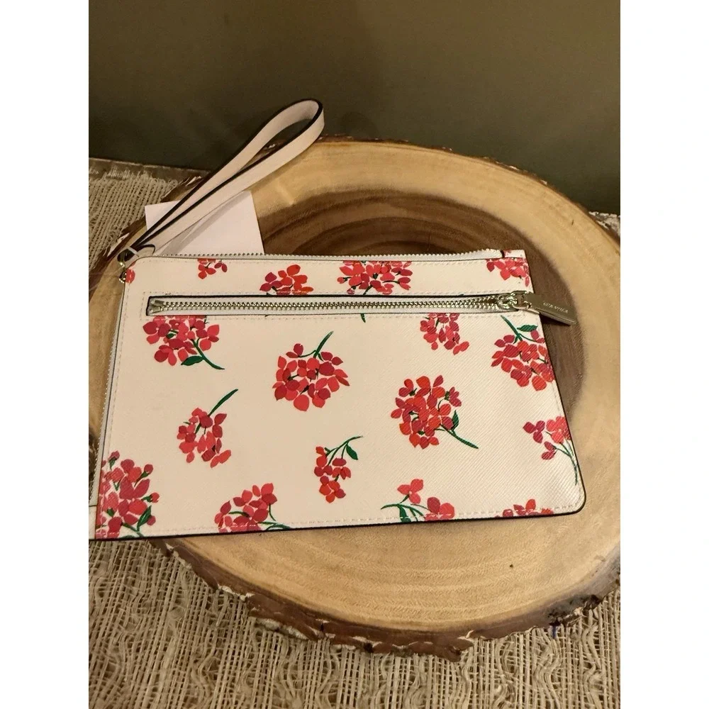 Kate Spade Staci Floral‎ Bouquet Medium Zip Wristlet Fresh Peach Rt-$139